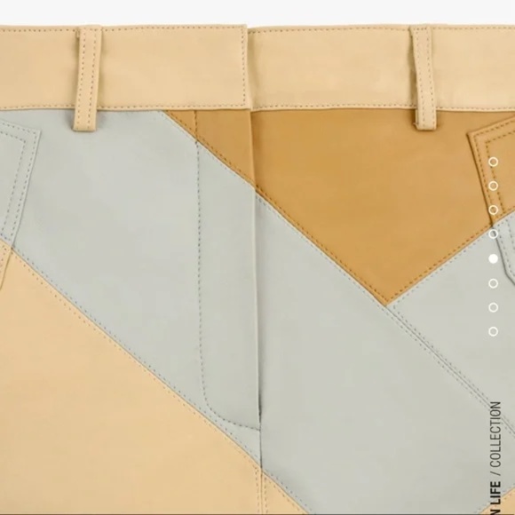 Zara SRPLS Patchwork Skirt Join Life Tanned Leather Large - NWT - Picture 3 of 11